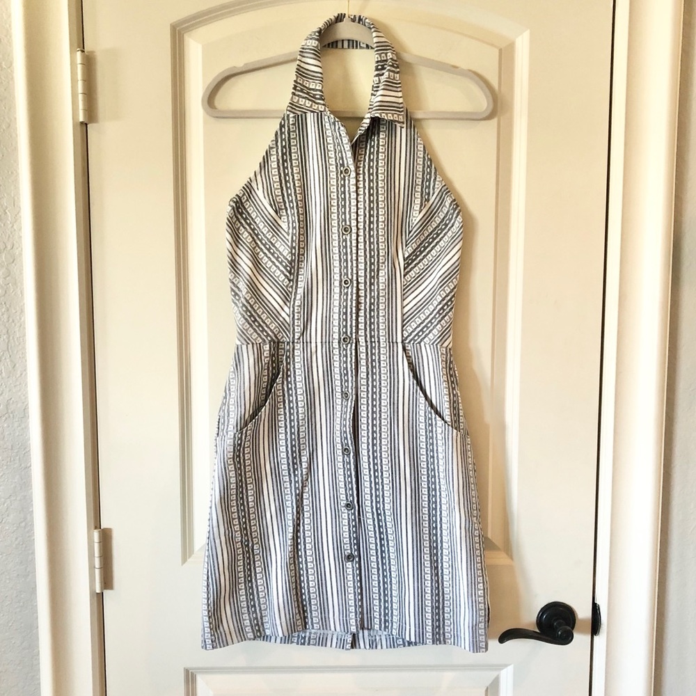 Mimi Chica Collared sleeveless button up halter dress medium